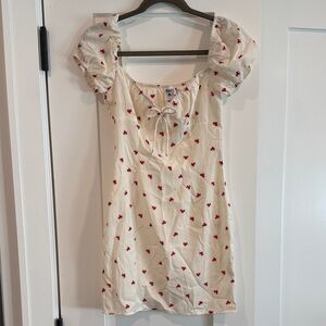 Princess Polly Cream Dress with Red Floral Accents